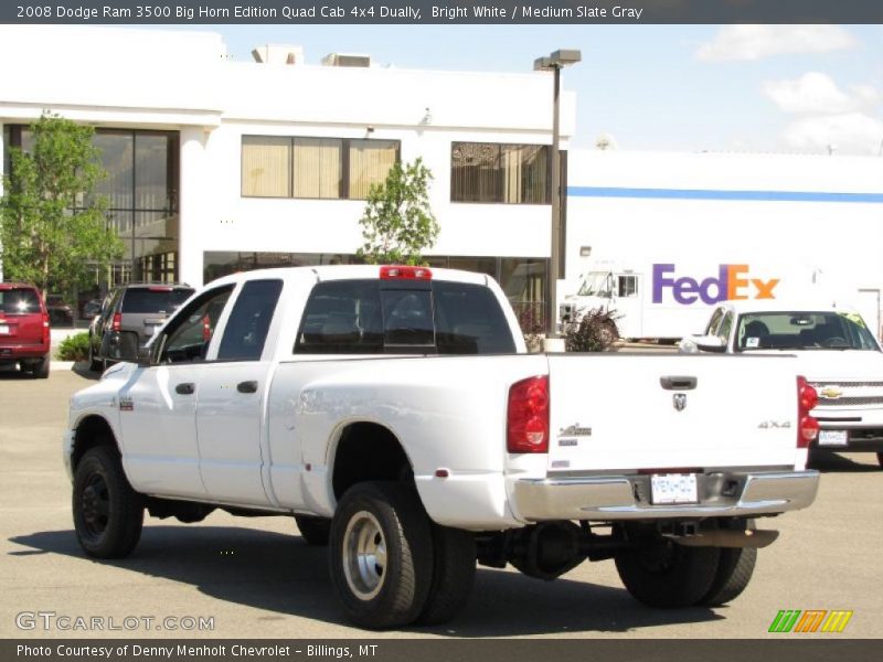 Bright White / Medium Slate Gray 2008 Dodge Ram 3500 Big Horn Edition Quad Cab 4x4 Dually