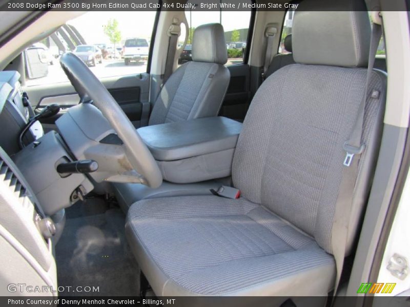 Bright White / Medium Slate Gray 2008 Dodge Ram 3500 Big Horn Edition Quad Cab 4x4 Dually