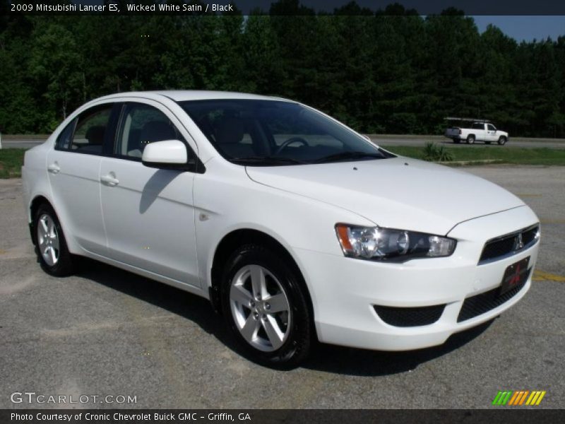 Wicked White Satin / Black 2009 Mitsubishi Lancer ES