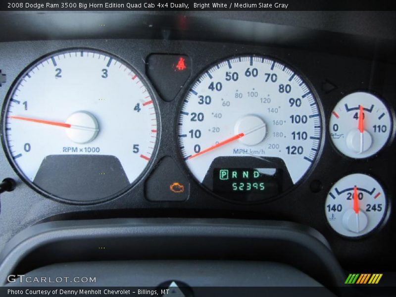 Bright White / Medium Slate Gray 2008 Dodge Ram 3500 Big Horn Edition Quad Cab 4x4 Dually