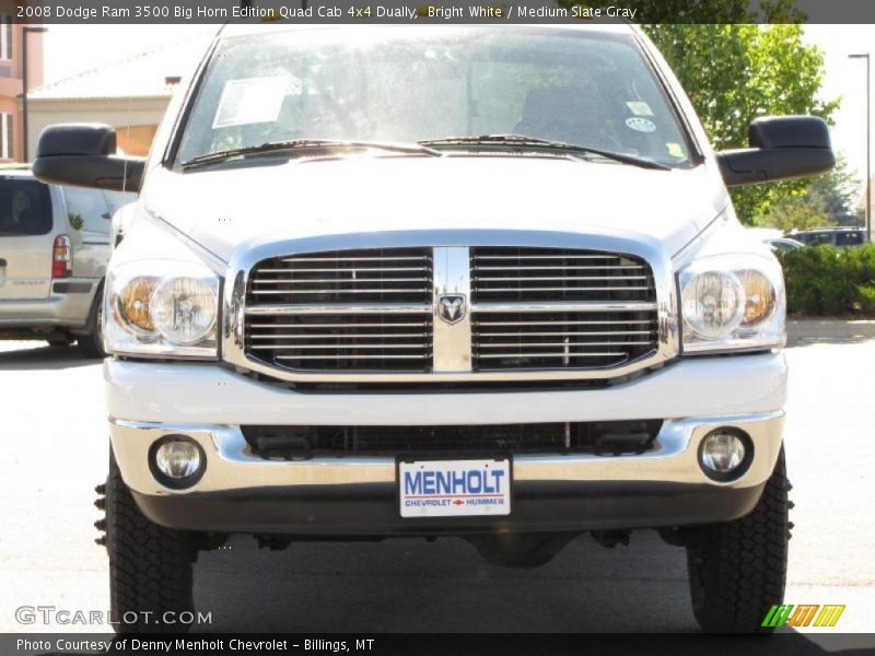 Bright White / Medium Slate Gray 2008 Dodge Ram 3500 Big Horn Edition Quad Cab 4x4 Dually