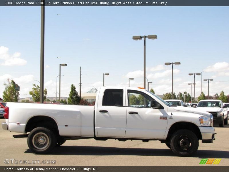 Bright White / Medium Slate Gray 2008 Dodge Ram 3500 Big Horn Edition Quad Cab 4x4 Dually