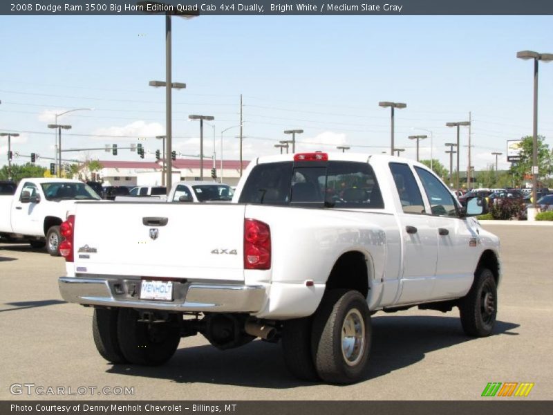 Bright White / Medium Slate Gray 2008 Dodge Ram 3500 Big Horn Edition Quad Cab 4x4 Dually