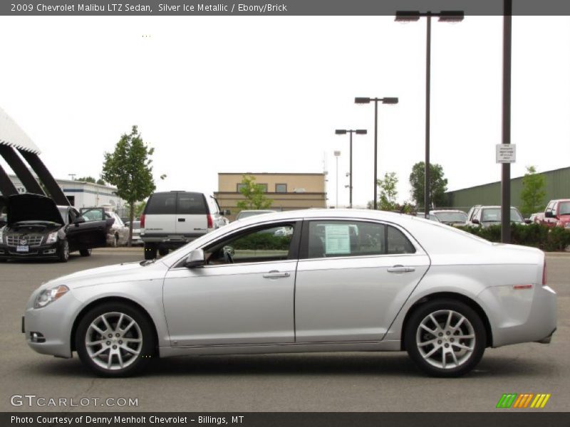Silver Ice Metallic / Ebony/Brick 2009 Chevrolet Malibu LTZ Sedan