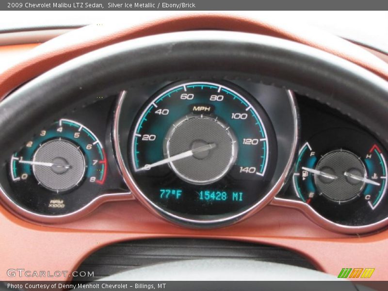 Silver Ice Metallic / Ebony/Brick 2009 Chevrolet Malibu LTZ Sedan
