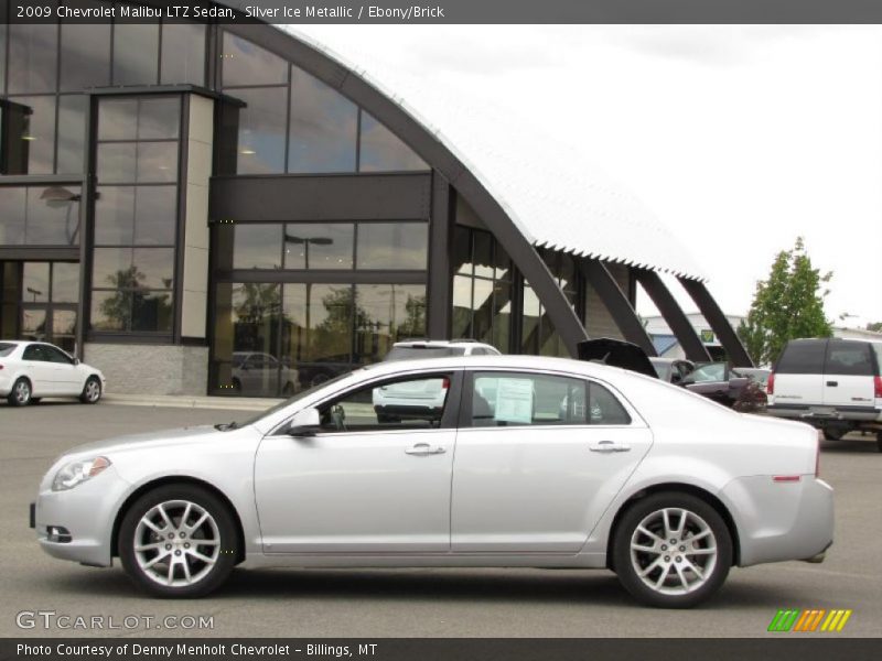 Silver Ice Metallic / Ebony/Brick 2009 Chevrolet Malibu LTZ Sedan