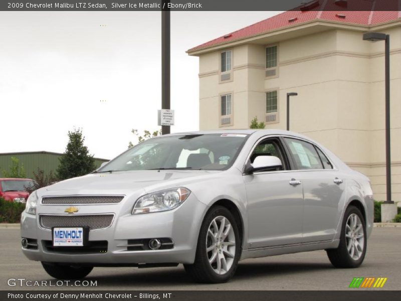 Silver Ice Metallic / Ebony/Brick 2009 Chevrolet Malibu LTZ Sedan