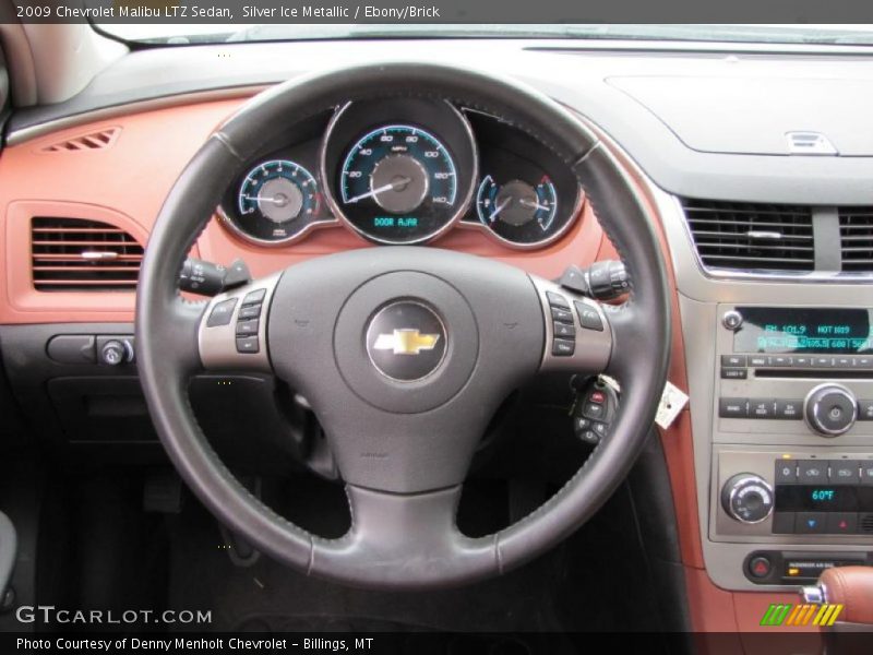 Silver Ice Metallic / Ebony/Brick 2009 Chevrolet Malibu LTZ Sedan