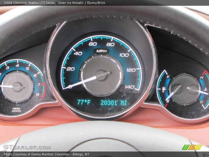 Silver Ice Metallic / Ebony/Brick 2009 Chevrolet Malibu LTZ Sedan