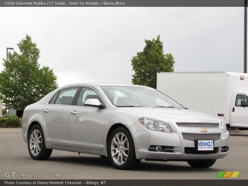Silver Ice Metallic / Ebony/Brick 2009 Chevrolet Malibu LTZ Sedan