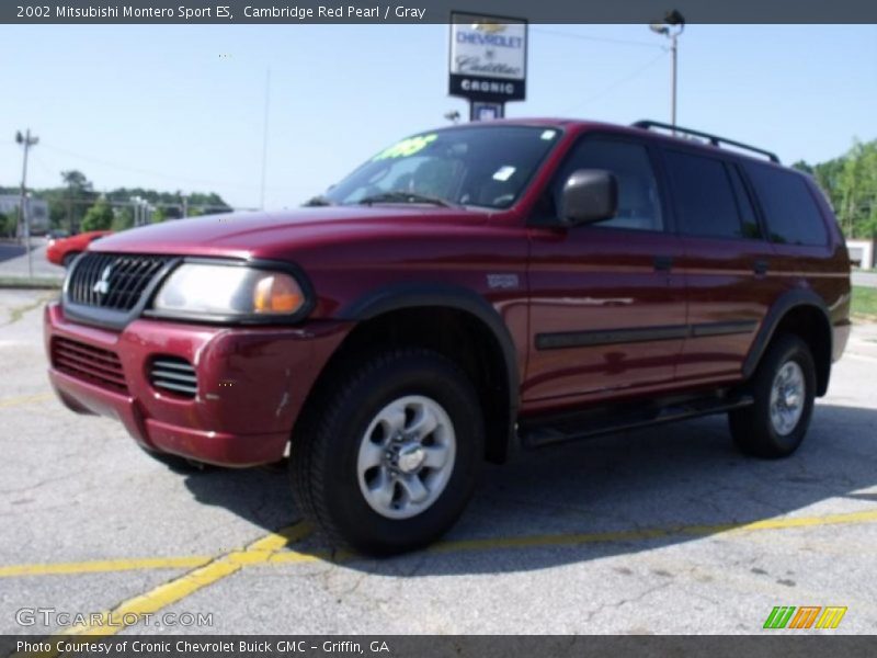 Cambridge Red Pearl / Gray 2002 Mitsubishi Montero Sport ES