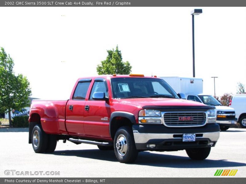 Fire Red / Graphite 2002 GMC Sierra 3500 SLT Crew Cab 4x4 Dually