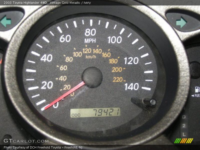 Vintage Gold Metallic / Ivory 2003 Toyota Highlander 4WD