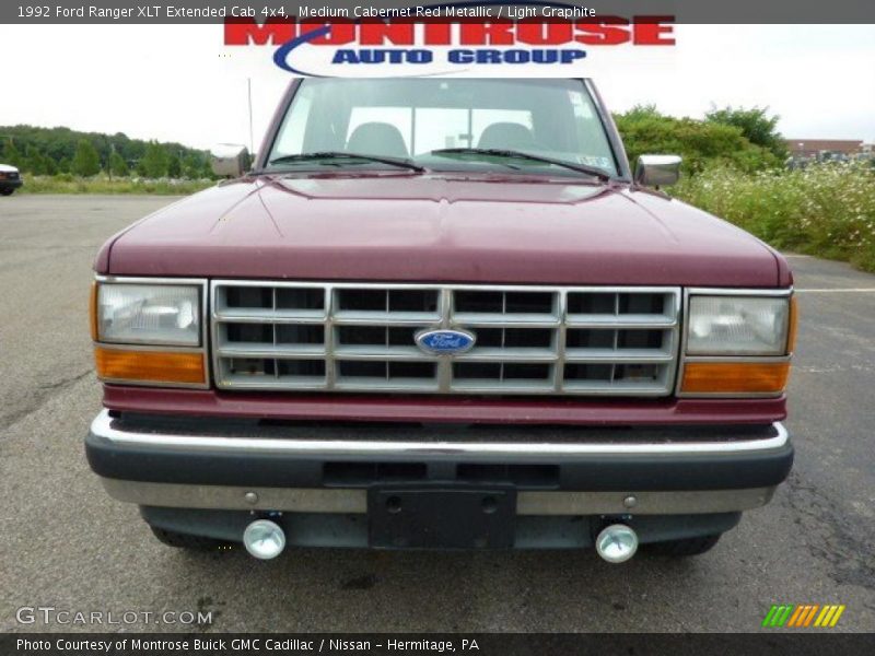 Medium Cabernet Red Metallic / Light Graphite 1992 Ford Ranger XLT Extended Cab 4x4