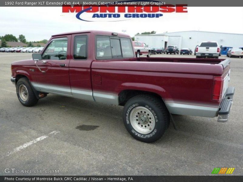 Medium Cabernet Red Metallic / Light Graphite 1992 Ford Ranger XLT Extended Cab 4x4