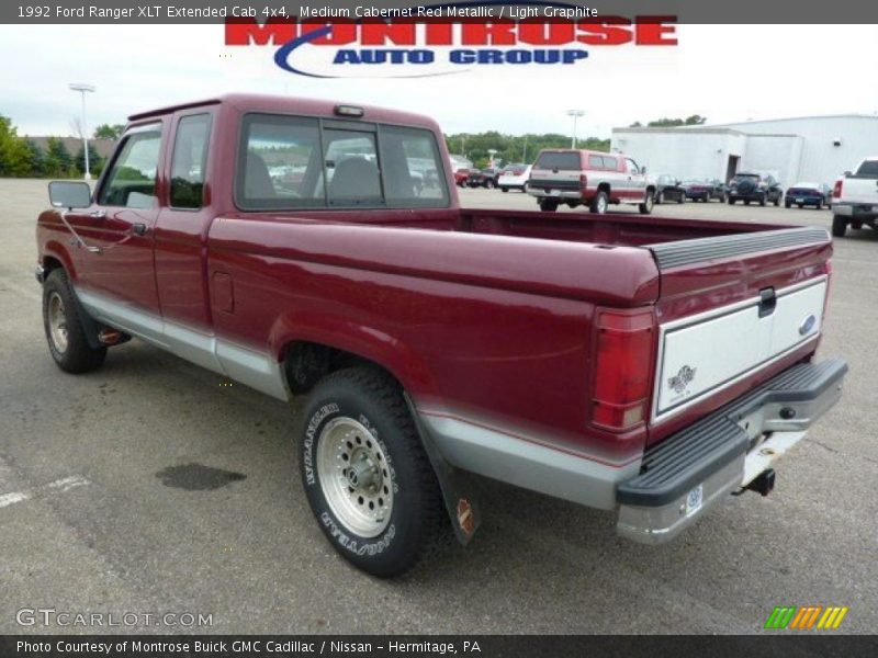 Medium Cabernet Red Metallic / Light Graphite 1992 Ford Ranger XLT Extended Cab 4x4