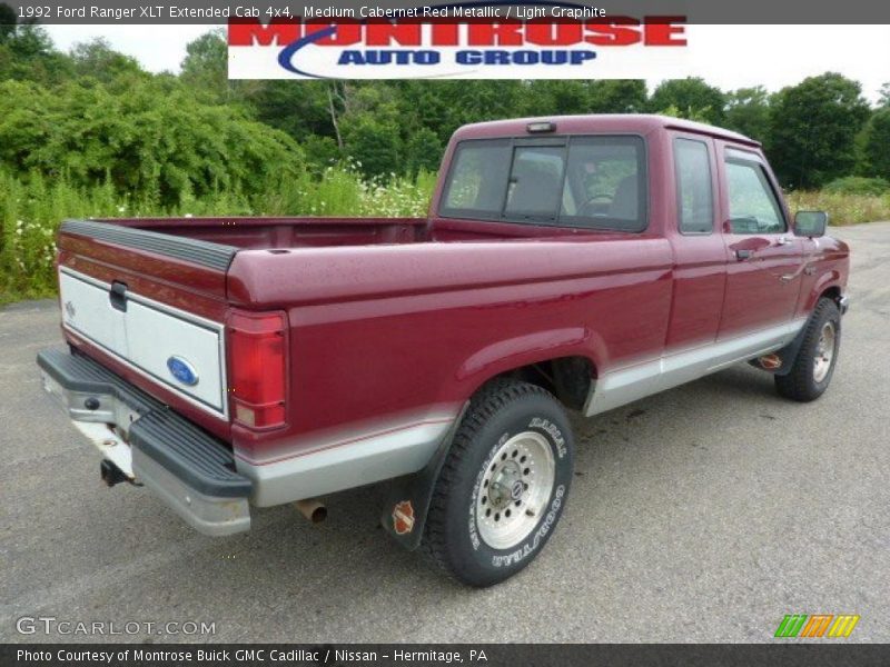 Medium Cabernet Red Metallic / Light Graphite 1992 Ford Ranger XLT Extended Cab 4x4