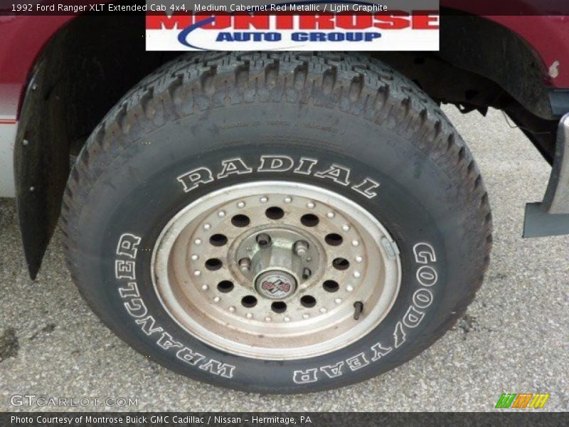 Medium Cabernet Red Metallic / Light Graphite 1992 Ford Ranger XLT Extended Cab 4x4