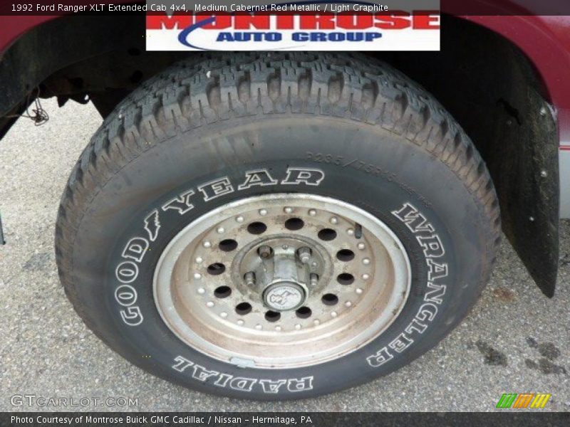 Medium Cabernet Red Metallic / Light Graphite 1992 Ford Ranger XLT Extended Cab 4x4