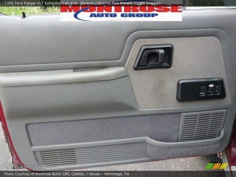 Medium Cabernet Red Metallic / Light Graphite 1992 Ford Ranger XLT Extended Cab 4x4