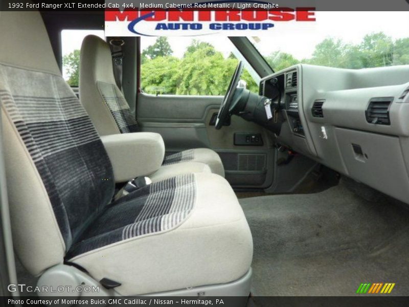 Medium Cabernet Red Metallic / Light Graphite 1992 Ford Ranger XLT Extended Cab 4x4