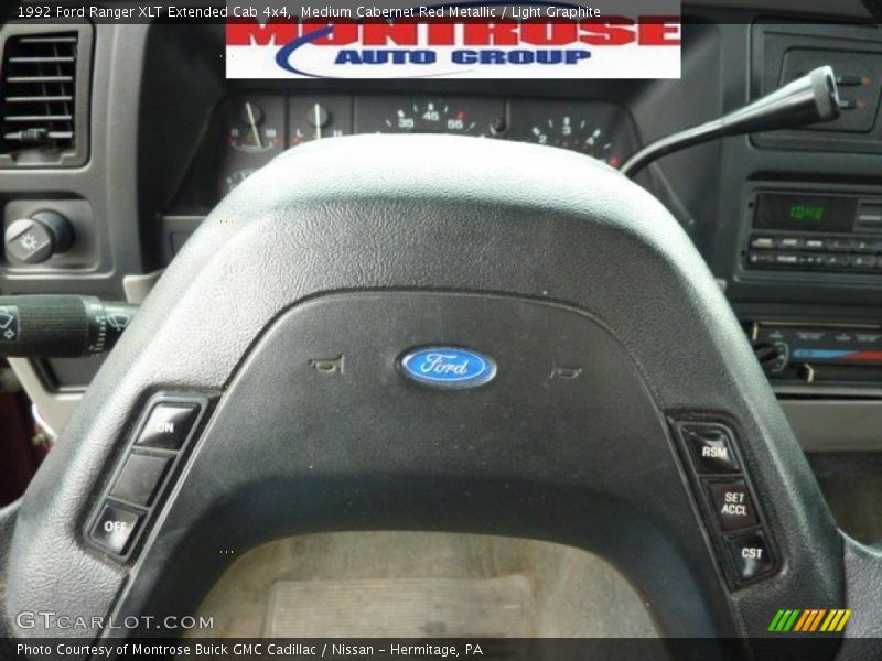 Medium Cabernet Red Metallic / Light Graphite 1992 Ford Ranger XLT Extended Cab 4x4