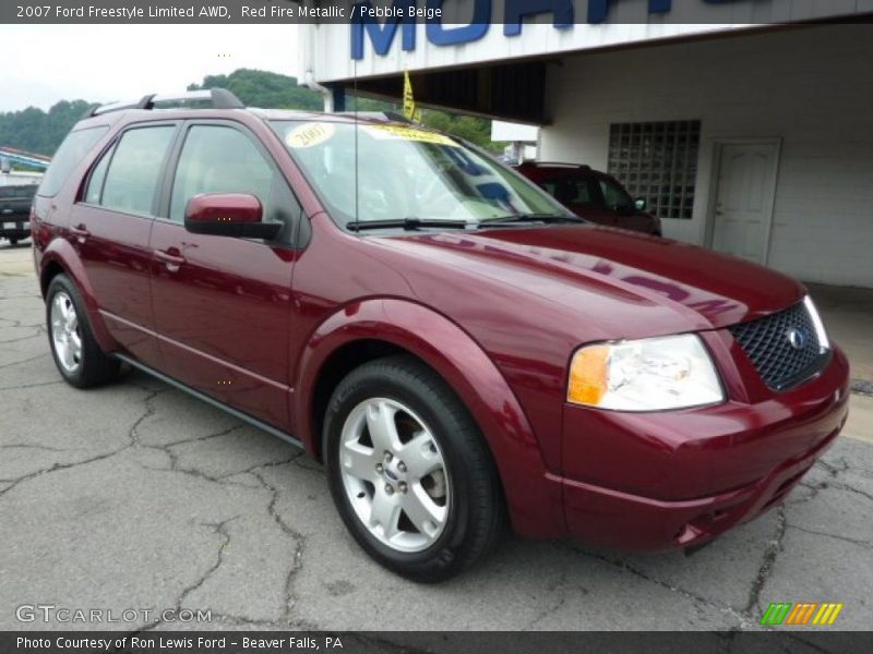 Red Fire Metallic / Pebble Beige 2007 Ford Freestyle Limited AWD