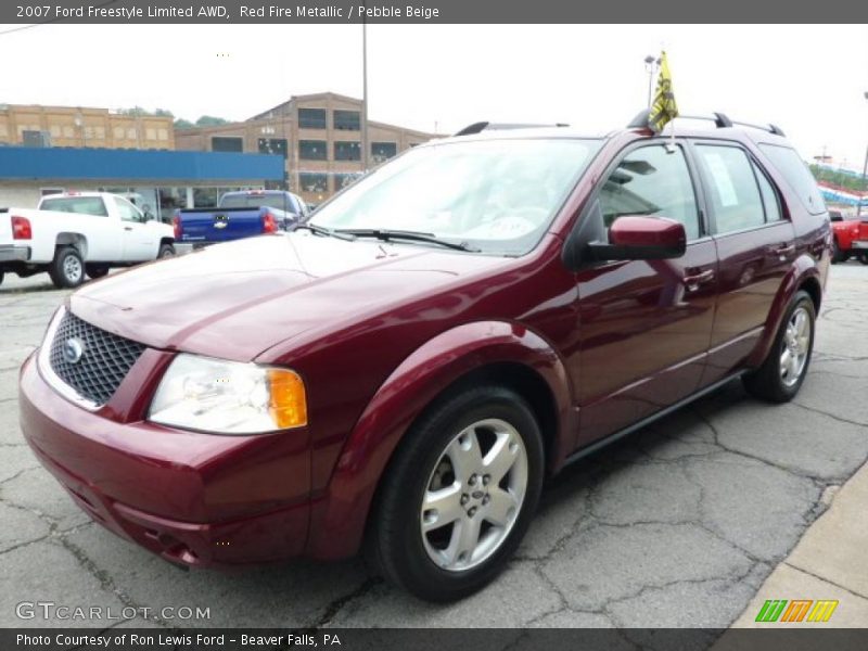 Red Fire Metallic / Pebble Beige 2007 Ford Freestyle Limited AWD