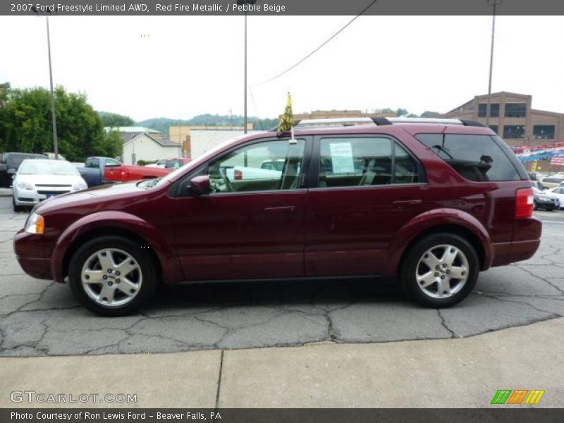 Red Fire Metallic / Pebble Beige 2007 Ford Freestyle Limited AWD