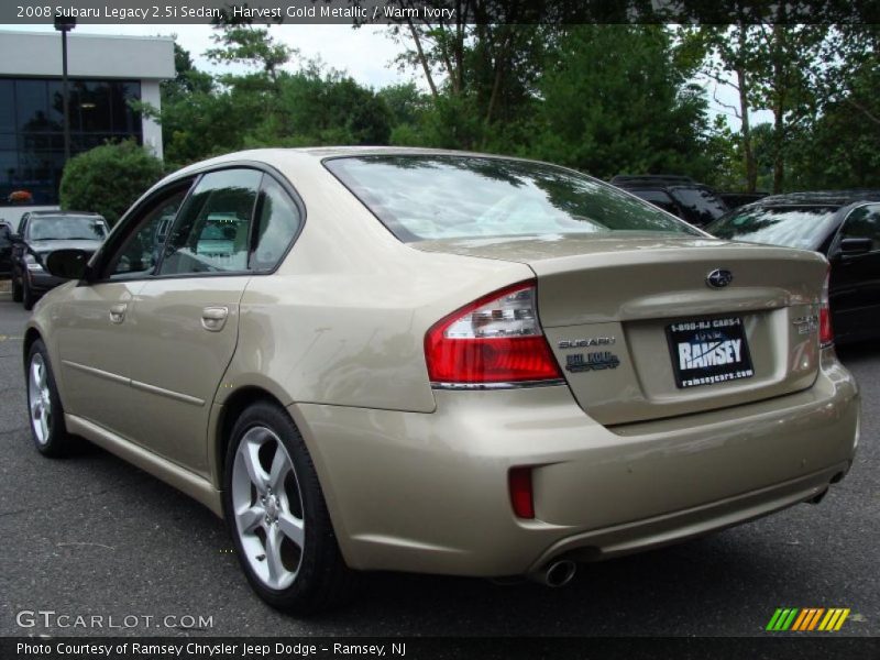 Harvest Gold Metallic / Warm Ivory 2008 Subaru Legacy 2.5i Sedan