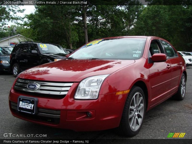 Redfire Metallic / Charcoal Black/Red 2008 Ford Fusion SE