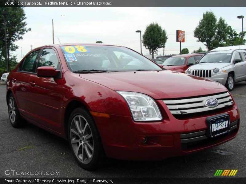 Redfire Metallic / Charcoal Black/Red 2008 Ford Fusion SE