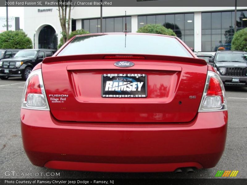 Redfire Metallic / Charcoal Black/Red 2008 Ford Fusion SE