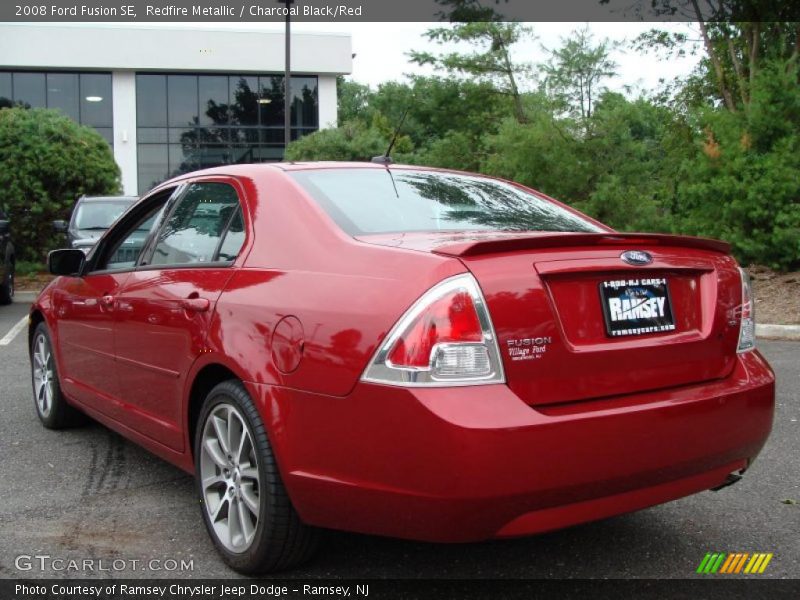 Redfire Metallic / Charcoal Black/Red 2008 Ford Fusion SE