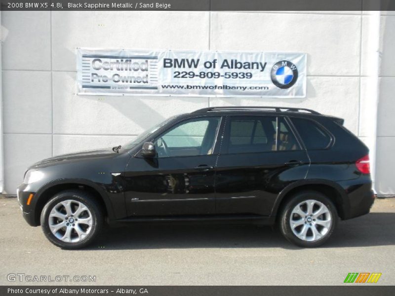 Black Sapphire Metallic / Sand Beige 2008 BMW X5 4.8i