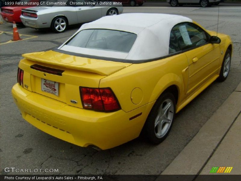 Chrome Yellow / Oxford White 1999 Ford Mustang GT Convertible