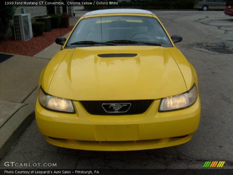 Chrome Yellow / Oxford White 1999 Ford Mustang GT Convertible