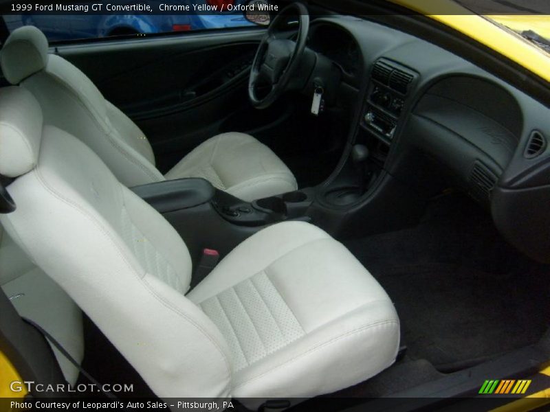 Chrome Yellow / Oxford White 1999 Ford Mustang GT Convertible