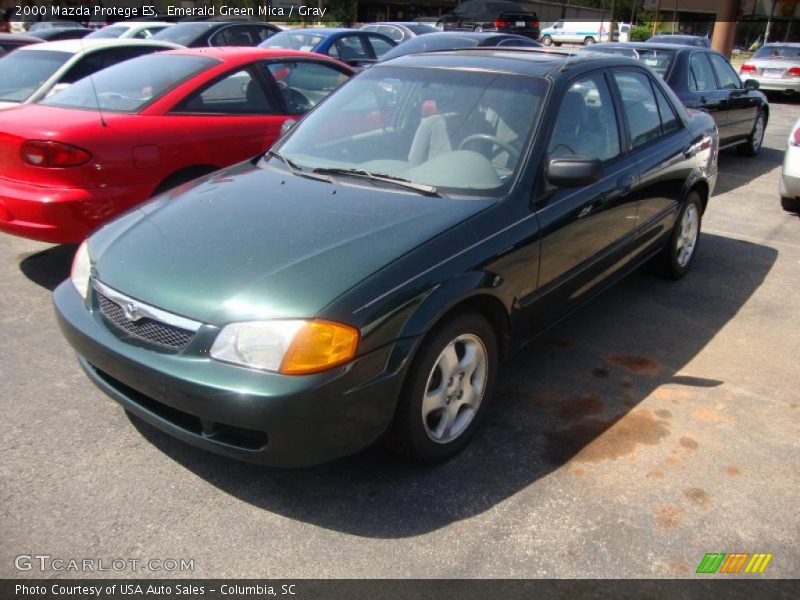 Emerald Green Mica / Gray 2000 Mazda Protege ES