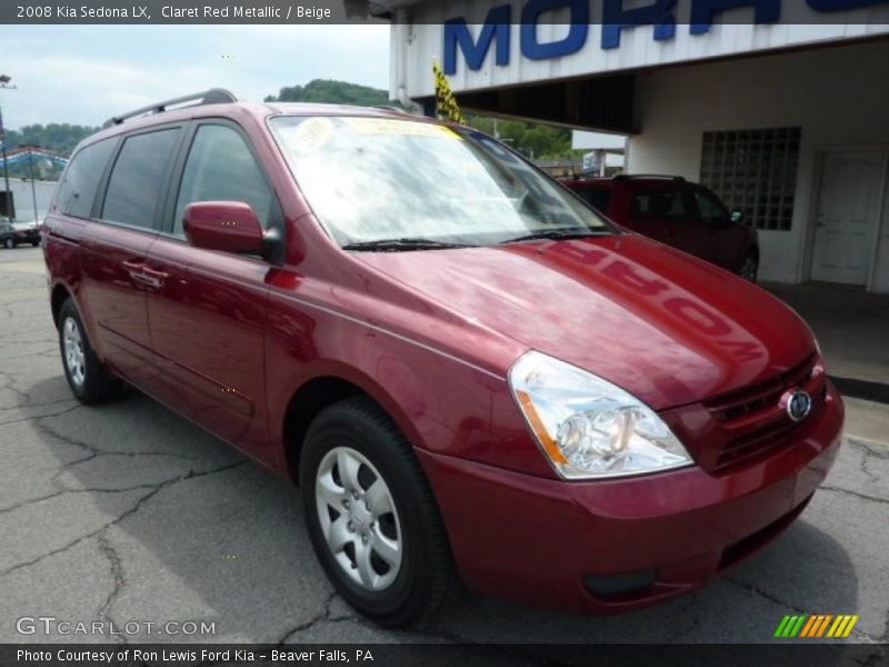 Claret Red Metallic / Beige 2008 Kia Sedona LX
