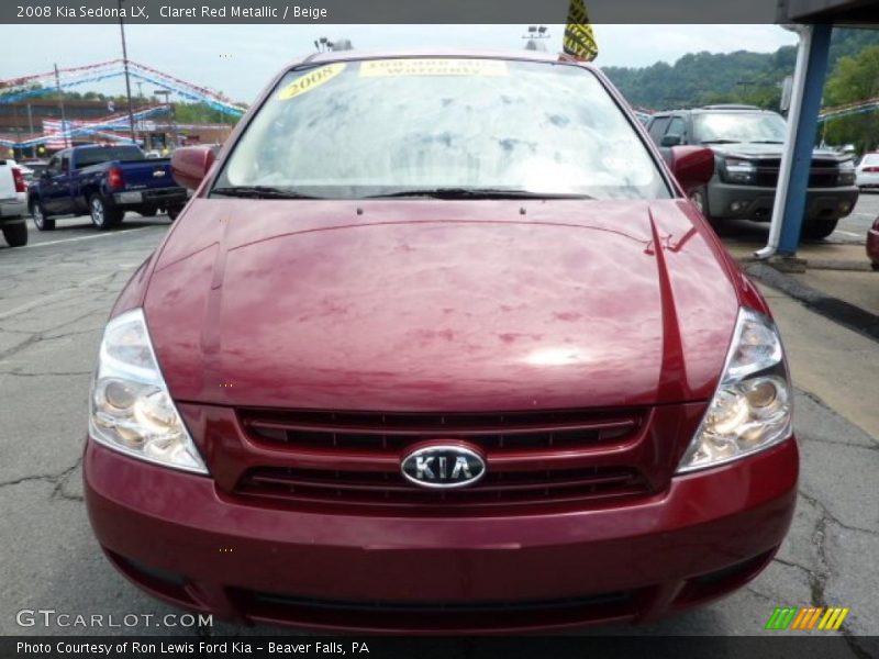 Claret Red Metallic / Beige 2008 Kia Sedona LX