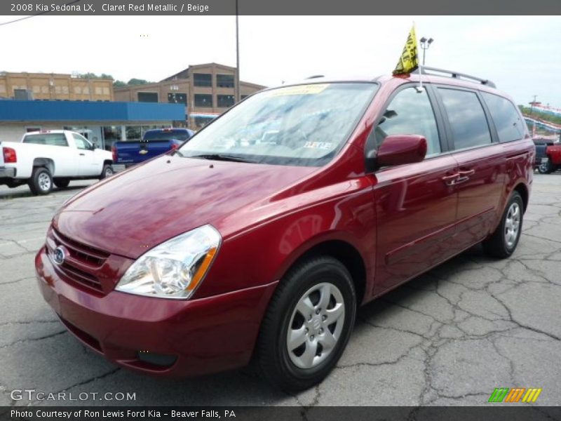 Claret Red Metallic / Beige 2008 Kia Sedona LX
