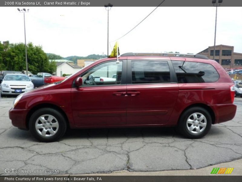 Claret Red Metallic / Beige 2008 Kia Sedona LX