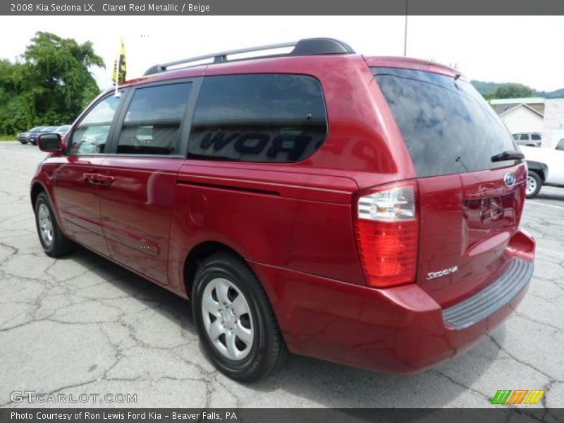 Claret Red Metallic / Beige 2008 Kia Sedona LX