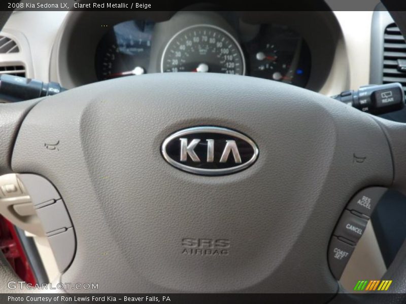 Claret Red Metallic / Beige 2008 Kia Sedona LX
