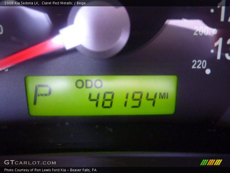 Claret Red Metallic / Beige 2008 Kia Sedona LX
