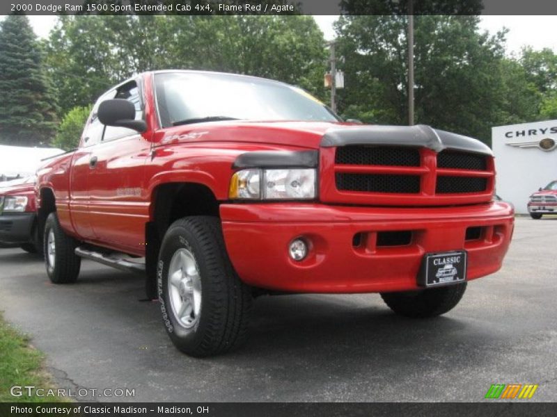 Flame Red / Agate 2000 Dodge Ram 1500 Sport Extended Cab 4x4