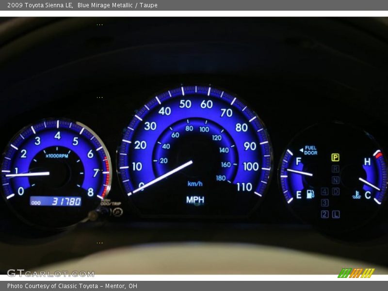 Blue Mirage Metallic / Taupe 2009 Toyota Sienna LE