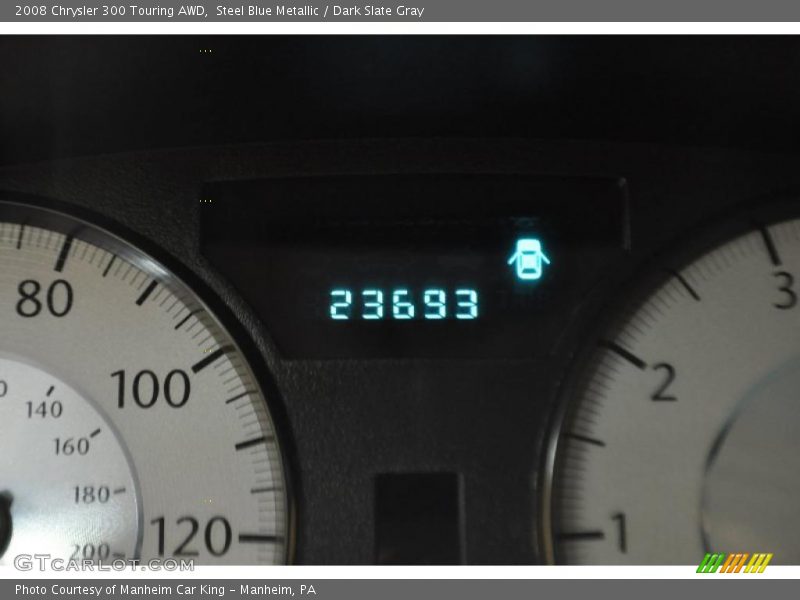 Steel Blue Metallic / Dark Slate Gray 2008 Chrysler 300 Touring AWD