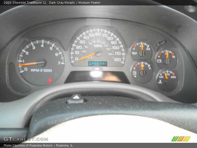 Dark Gray Metallic / Medium Pewter 2003 Chevrolet TrailBlazer LS